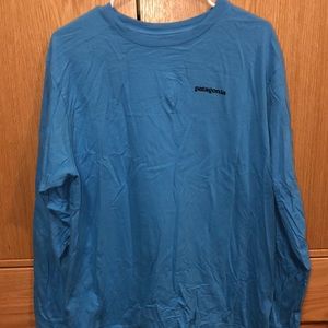 Patagonia Blue Long Sleeve Logo T-Shirt